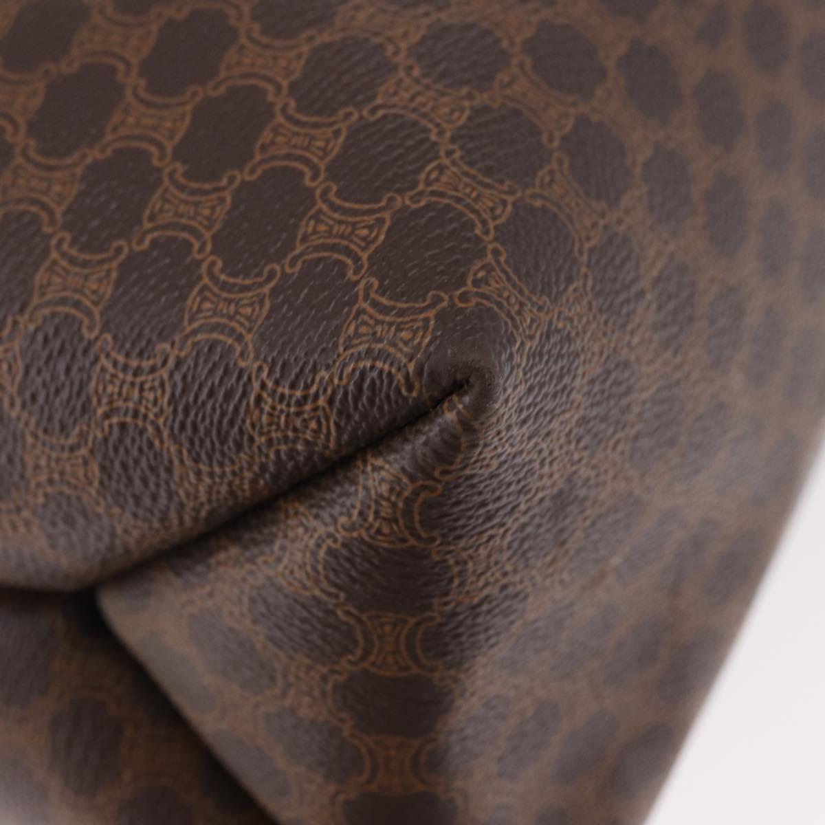 CELINE Macadam Canvas Tote Bag PVC Leather Brown Gold Auth 193538