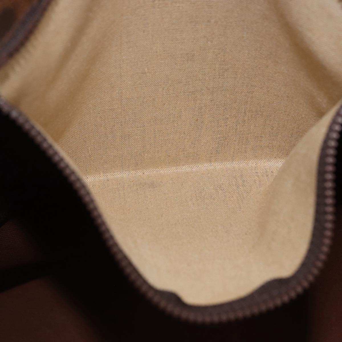 CELINE Macadam Canvas Tote Bag PVC Leather Brown Gold Auth 193538