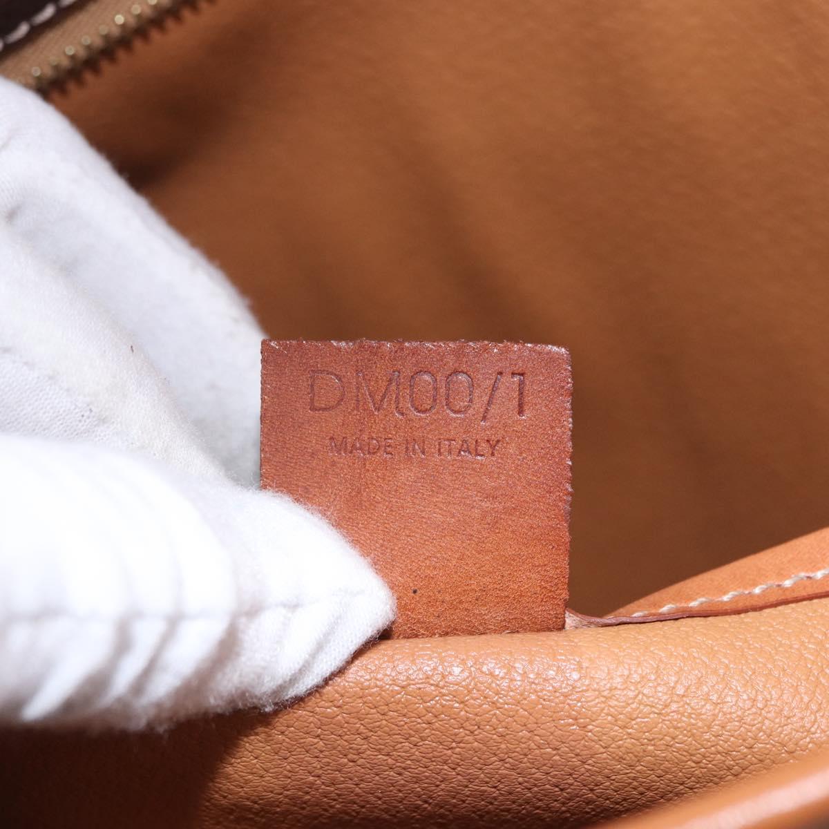 CELINE Macadam Canvas Clutch Bag PVC Leather Brown Gold Auth 193540V