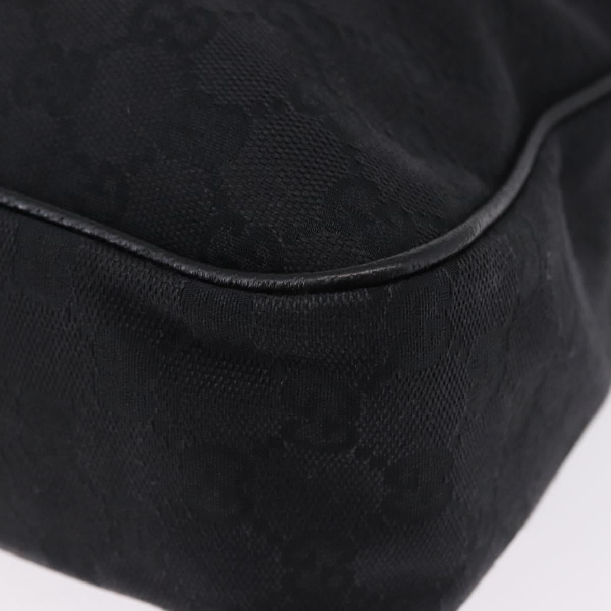 GUCCI GG Canvas Shoulder Bag Black Silver 131211 Auth 193541