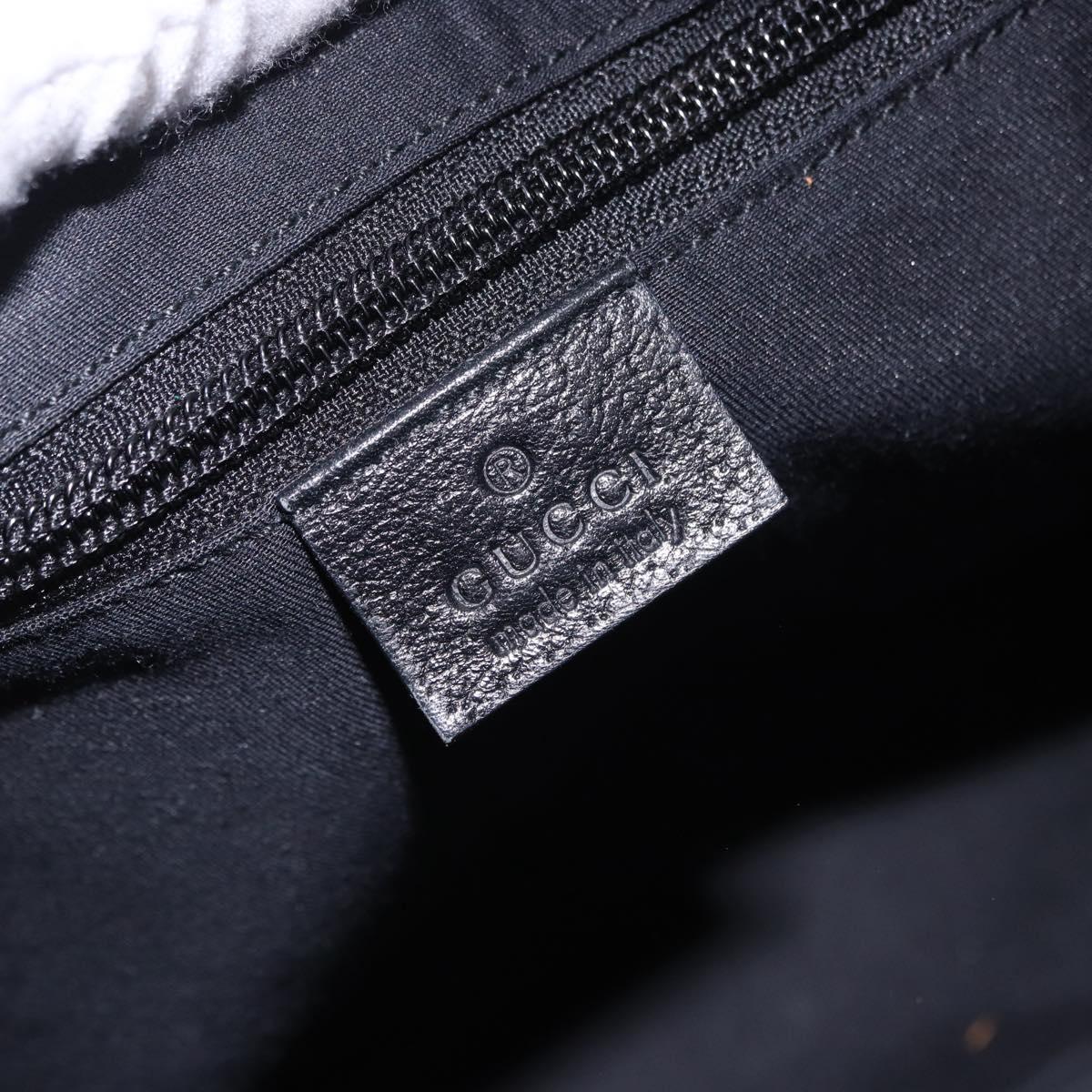 GUCCI GG Canvas Shoulder Bag Black Silver 131211 Auth 193541