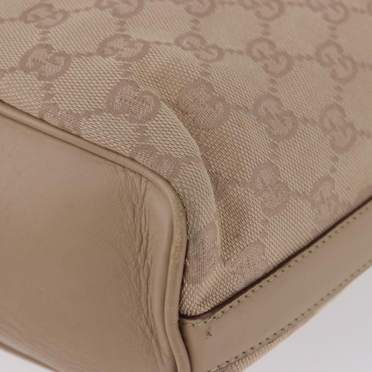 GUCCI GG Canvas Shoulder Bag Beige Gold 73885 Auth 193546A