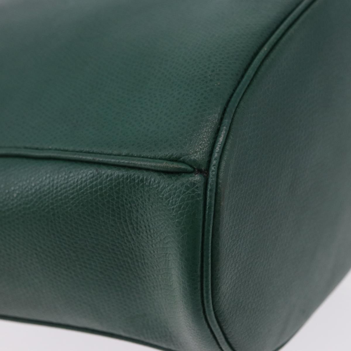 SAINT LAURENT Shoulder Bag Leather Green Gold Auth 193547A