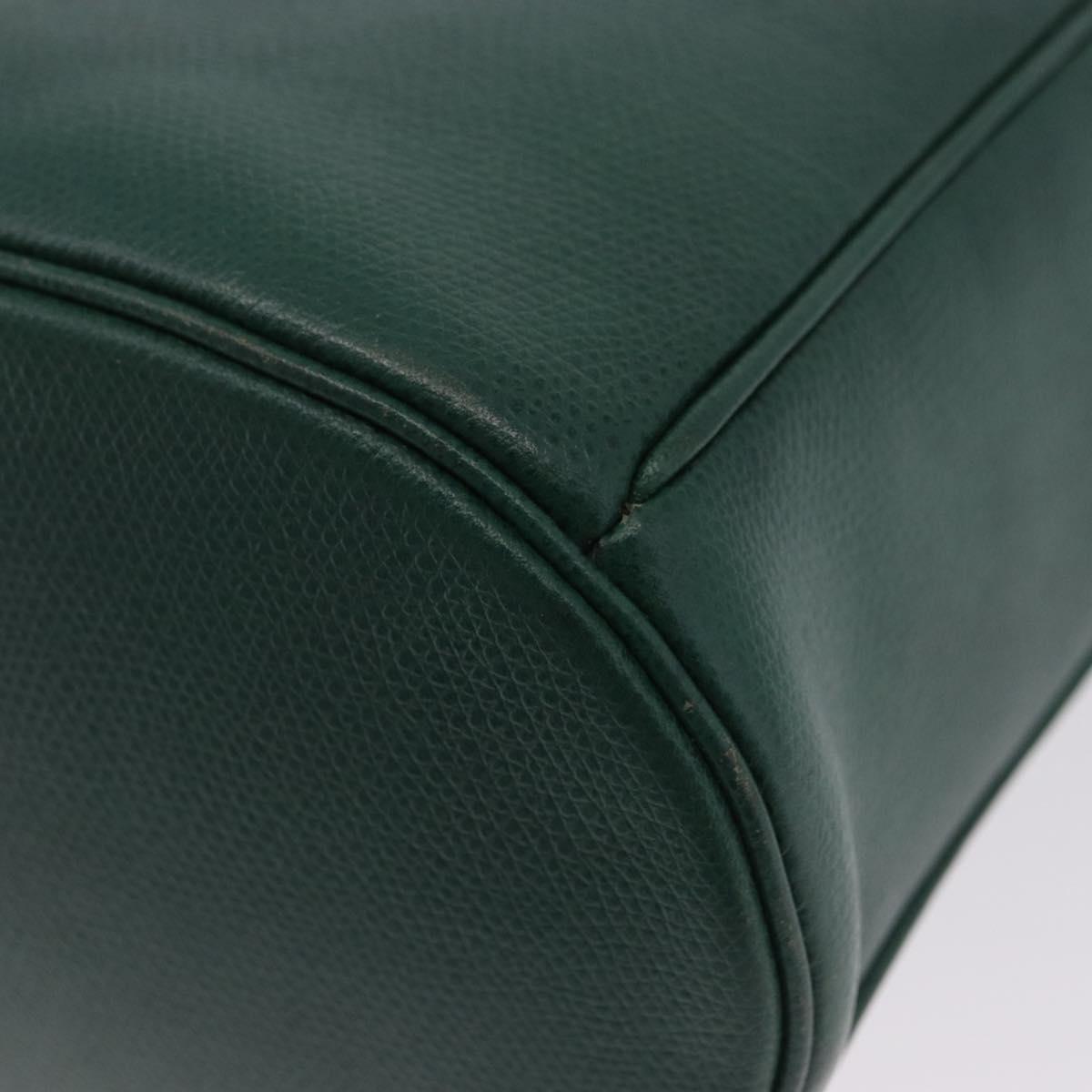 SAINT LAURENT Shoulder Bag Leather Green Gold Auth 193547A
