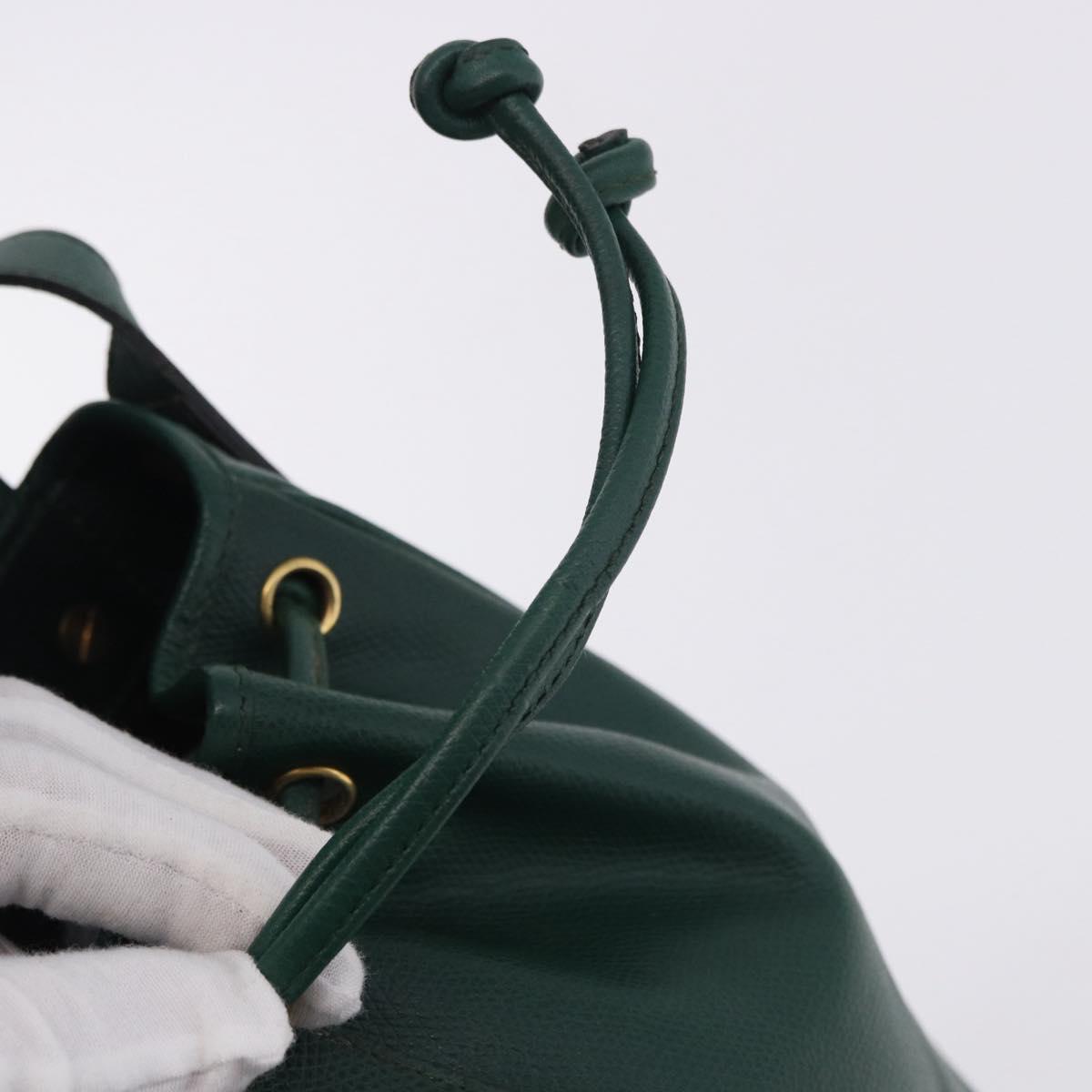 SAINT LAURENT Shoulder Bag Leather Green Gold Auth 193547A