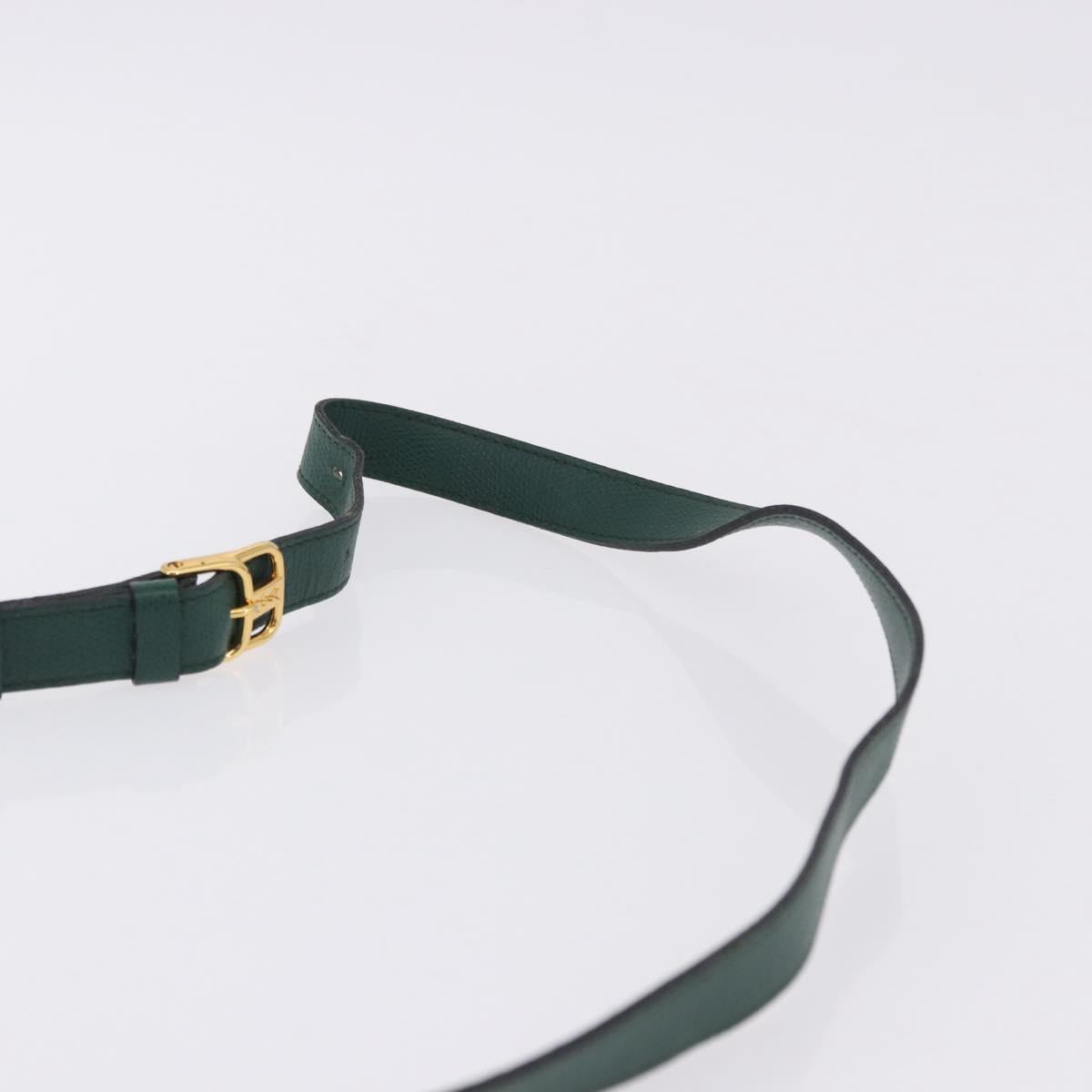 SAINT LAURENT Shoulder Bag Leather Green Gold Auth 193547A