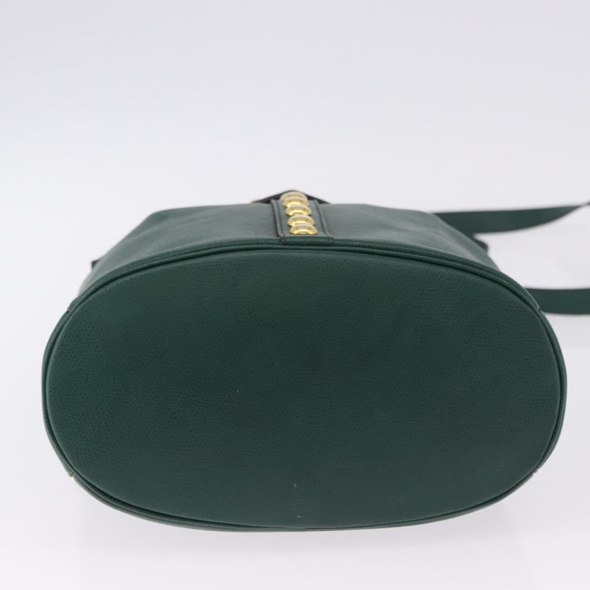 SAINT LAURENT Shoulder Bag Leather Green Gold Auth 193547A