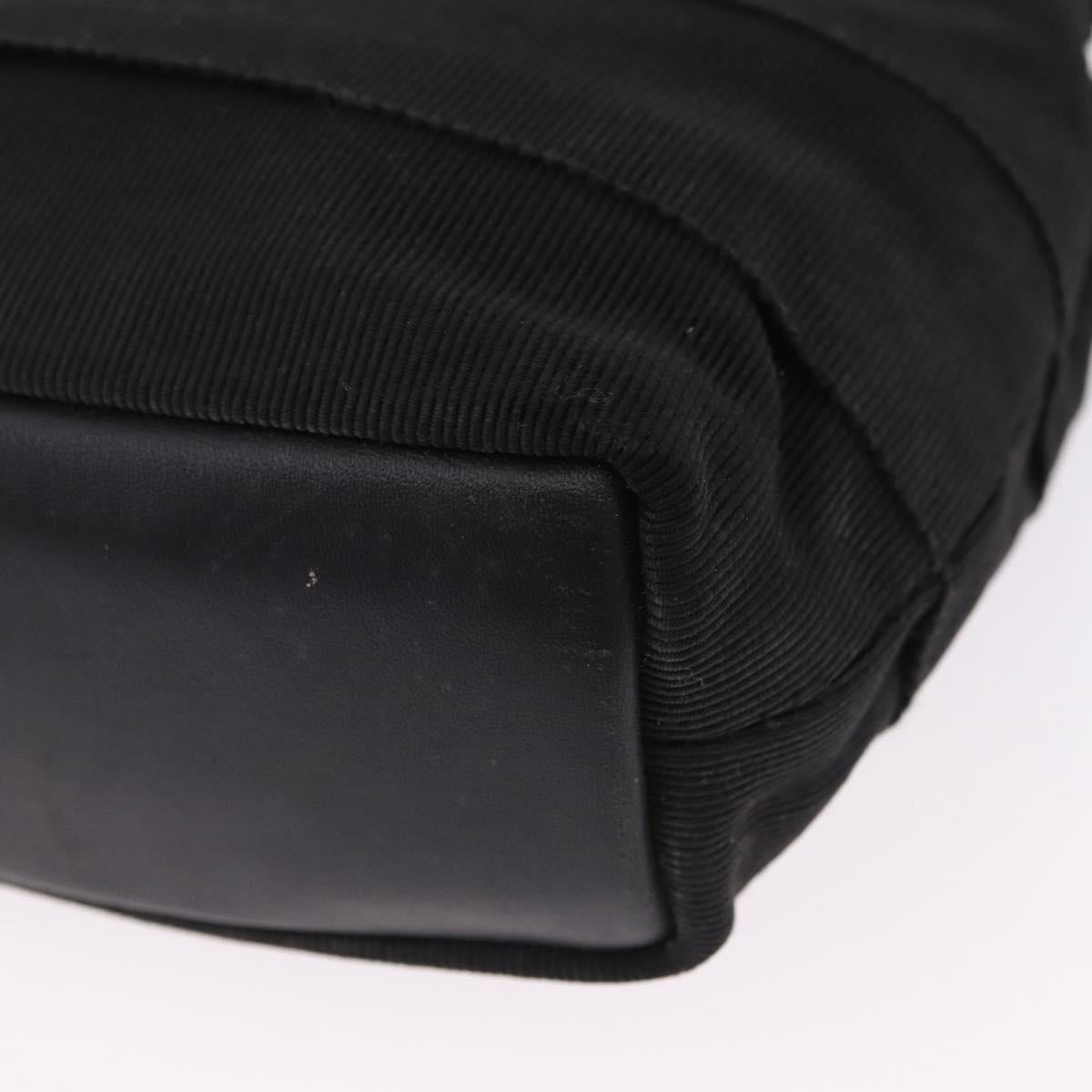 Salvatore Ferragamo Vala Hand Bag Canvas 2way Black Gold Auth 193549