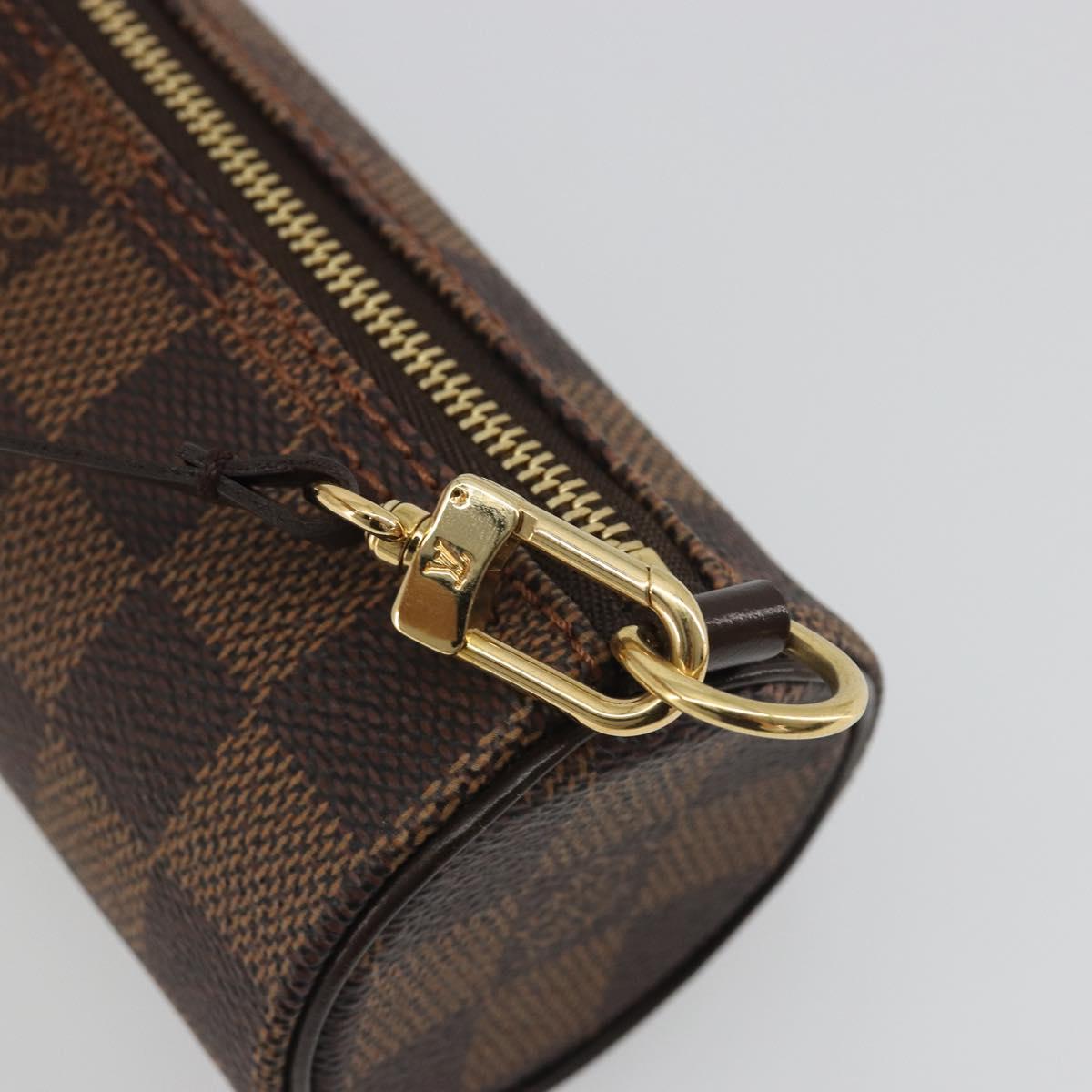 LOUIS VUITTON Damier Ebene Papillon Pouch LV Auth 193550V