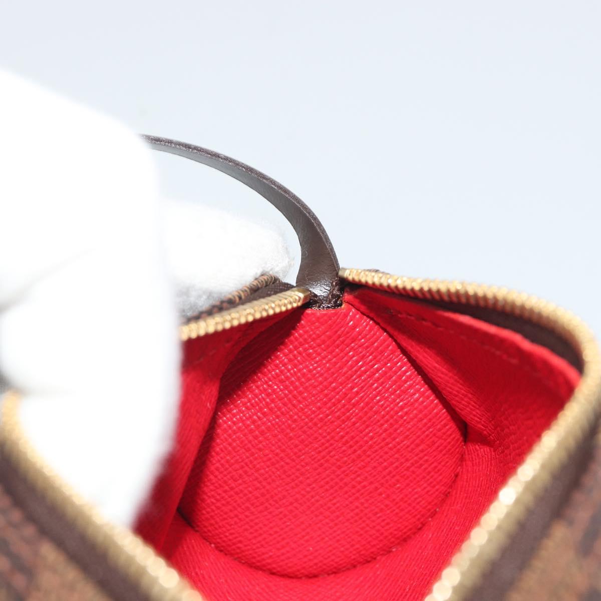 LOUIS VUITTON Damier Ebene Papillon Pouch LV Auth 193550V