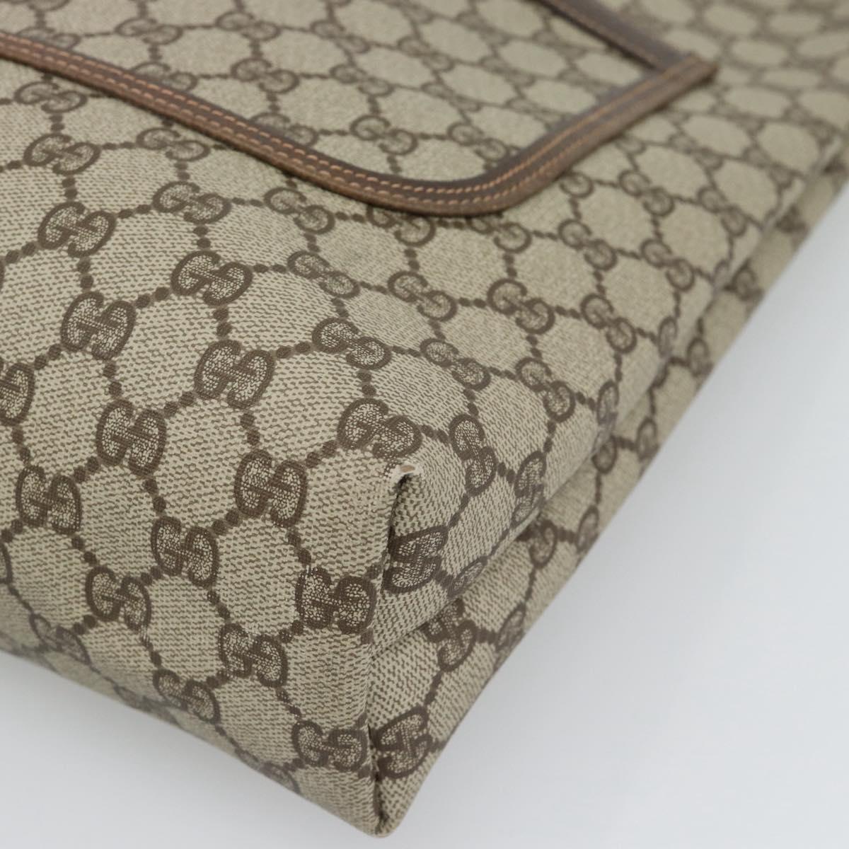 GUCCI GG Supreme Web Sherry Line Bag PVC Beige Gold 002 123 6487 Auth 193553A