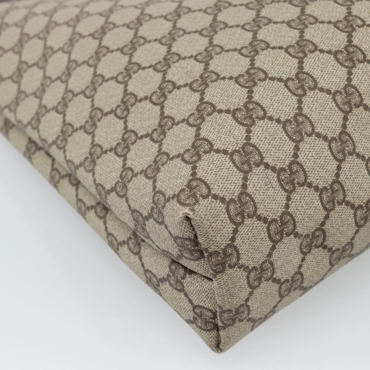 GUCCI GG Supreme Web Sherry Line Bag PVC Beige Gold 002 123 6487 Auth 193553A