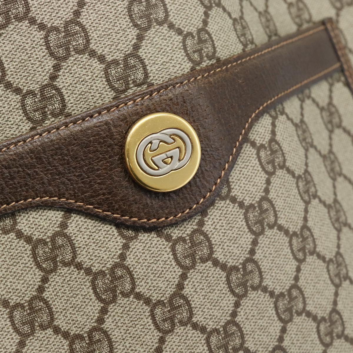 GUCCI GG Supreme Web Sherry Line Bag PVC Beige Gold 002 123 6487 Auth 193553A