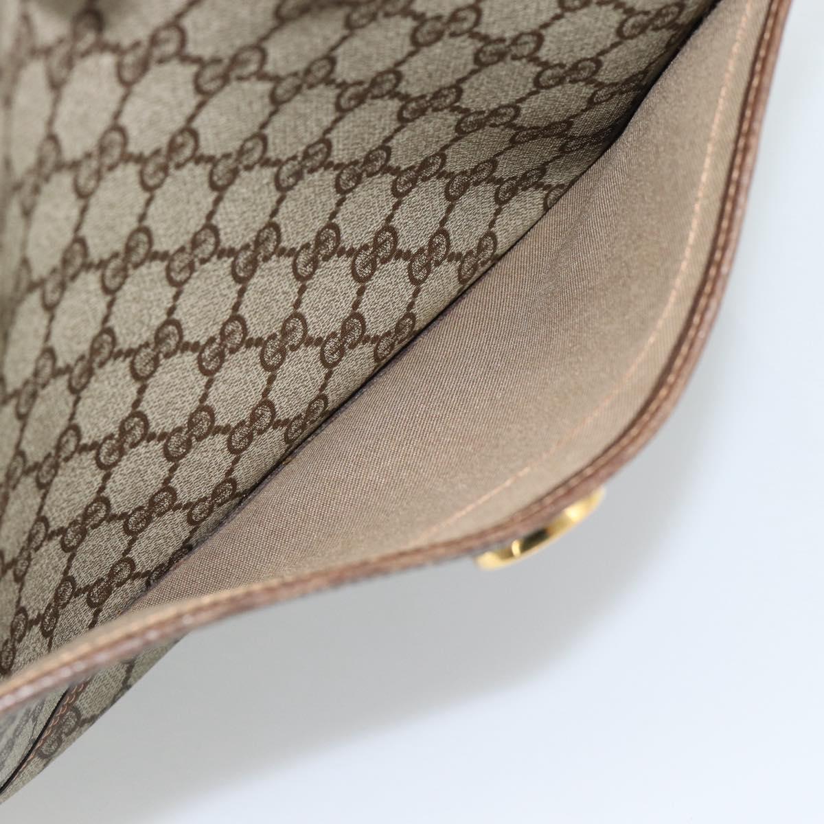 GUCCI GG Supreme Web Sherry Line Bag PVC Beige Gold 002 123 6487 Auth 193553A