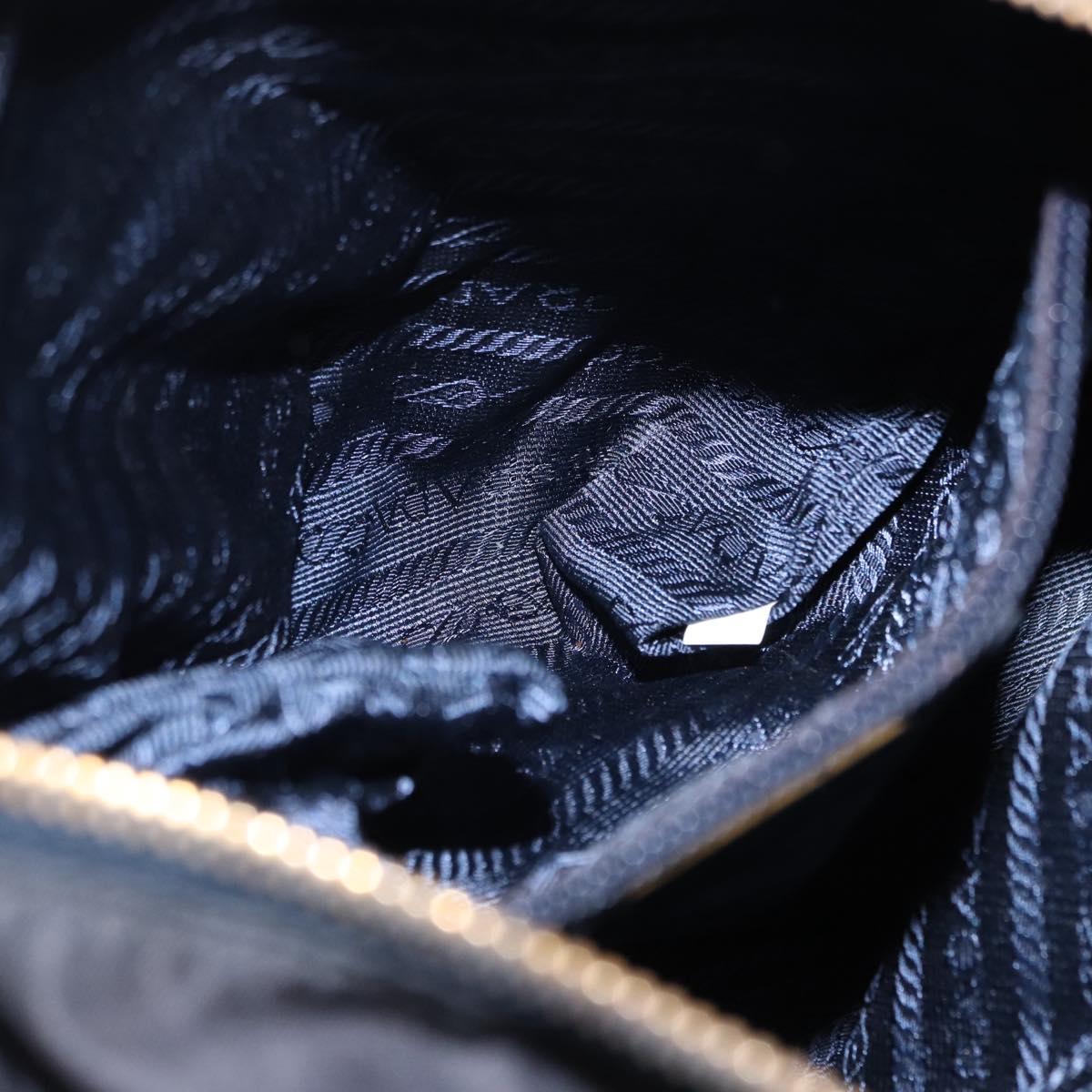 PRADA Chain Shoulder Tote Bag Nylon Black Gold Auth 193554
