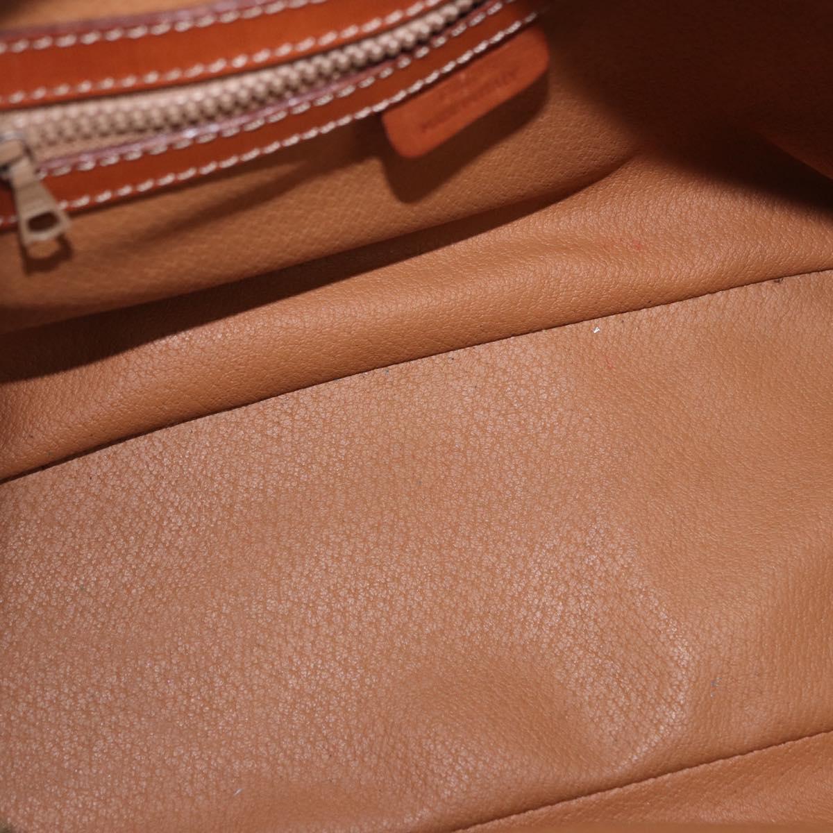 CELINE Macadam Canvas Hand Bag PVC Leather Brown Gold Auth 193555