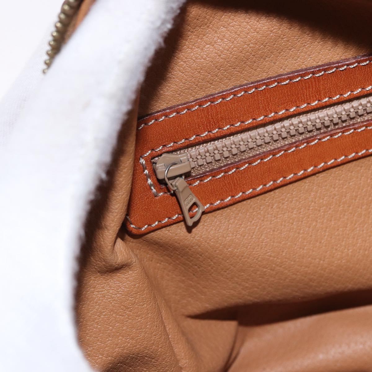 CELINE Macadam Canvas Hand Bag PVC Leather Brown Gold Auth 193555