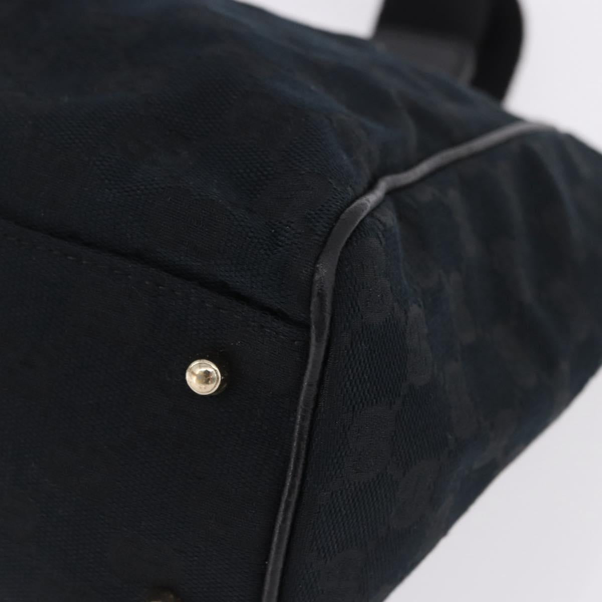 GUCCI GG Canvas Hand Bag Black Gold 145810 Auth 193556A