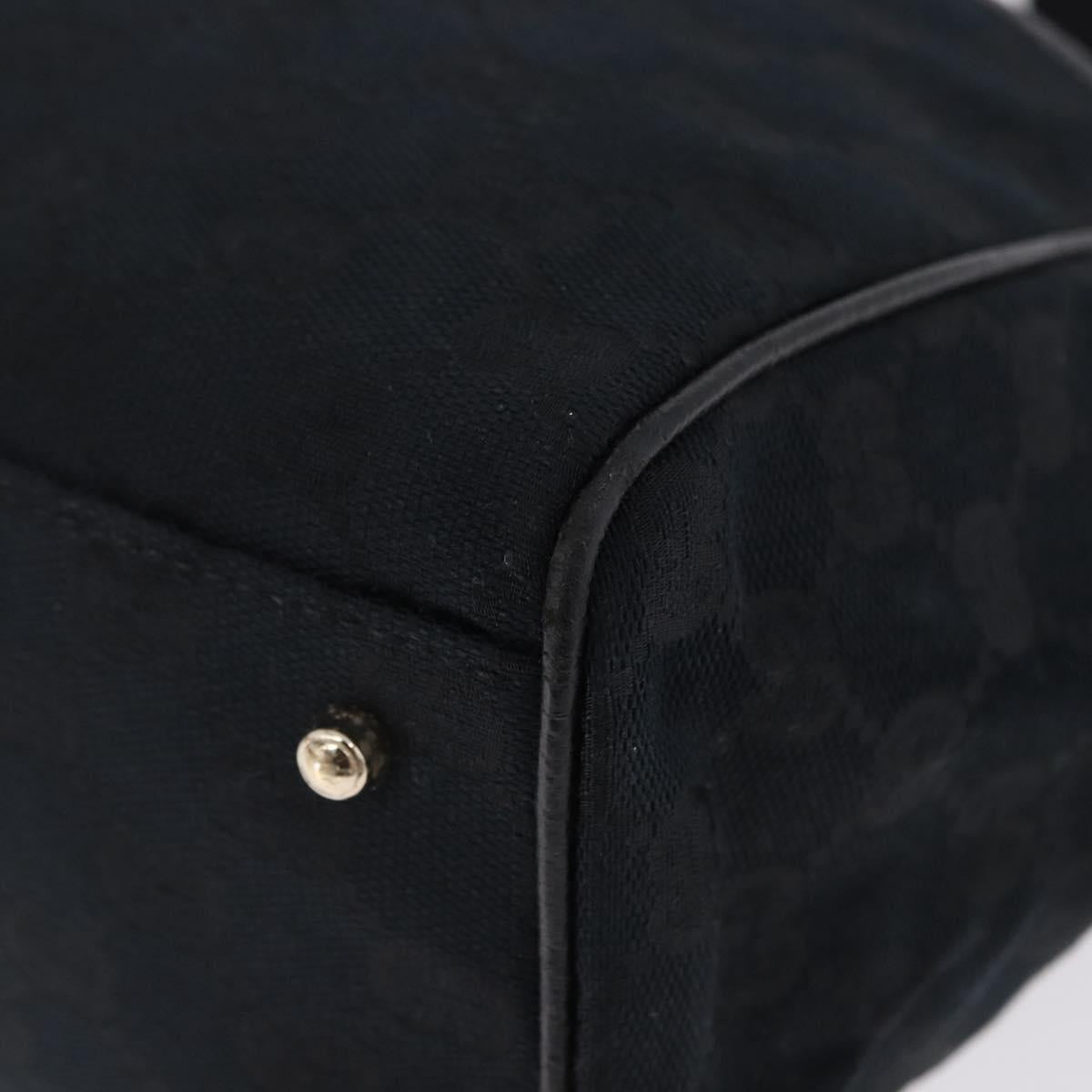 GUCCI GG Canvas Hand Bag Black Gold 145810 Auth 193556A