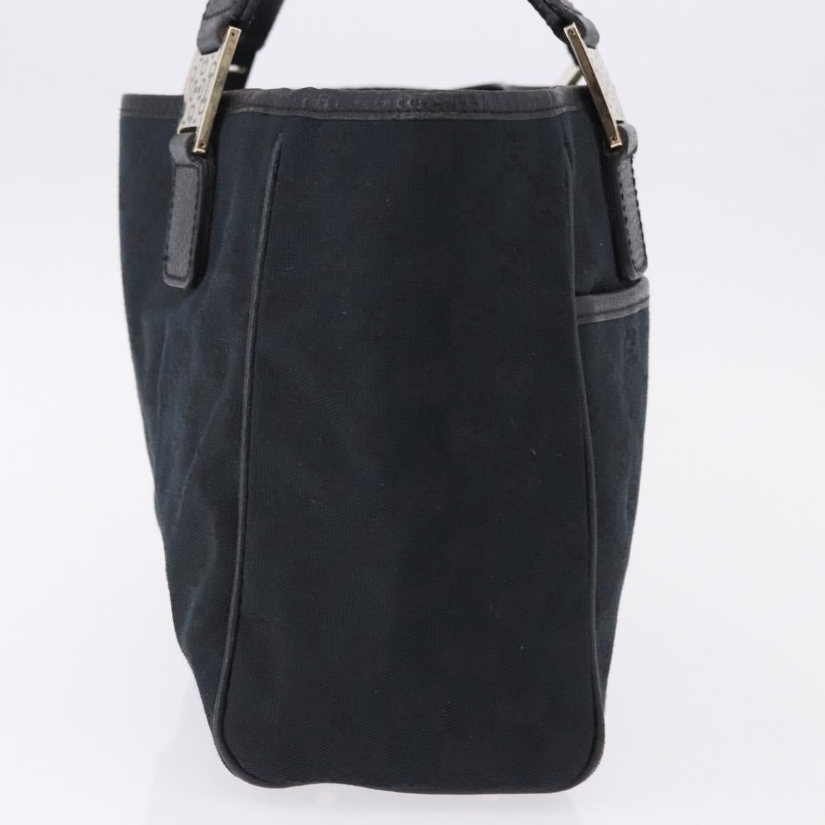 GUCCI GG Canvas Hand Bag Black Gold 145810 Auth 193556A