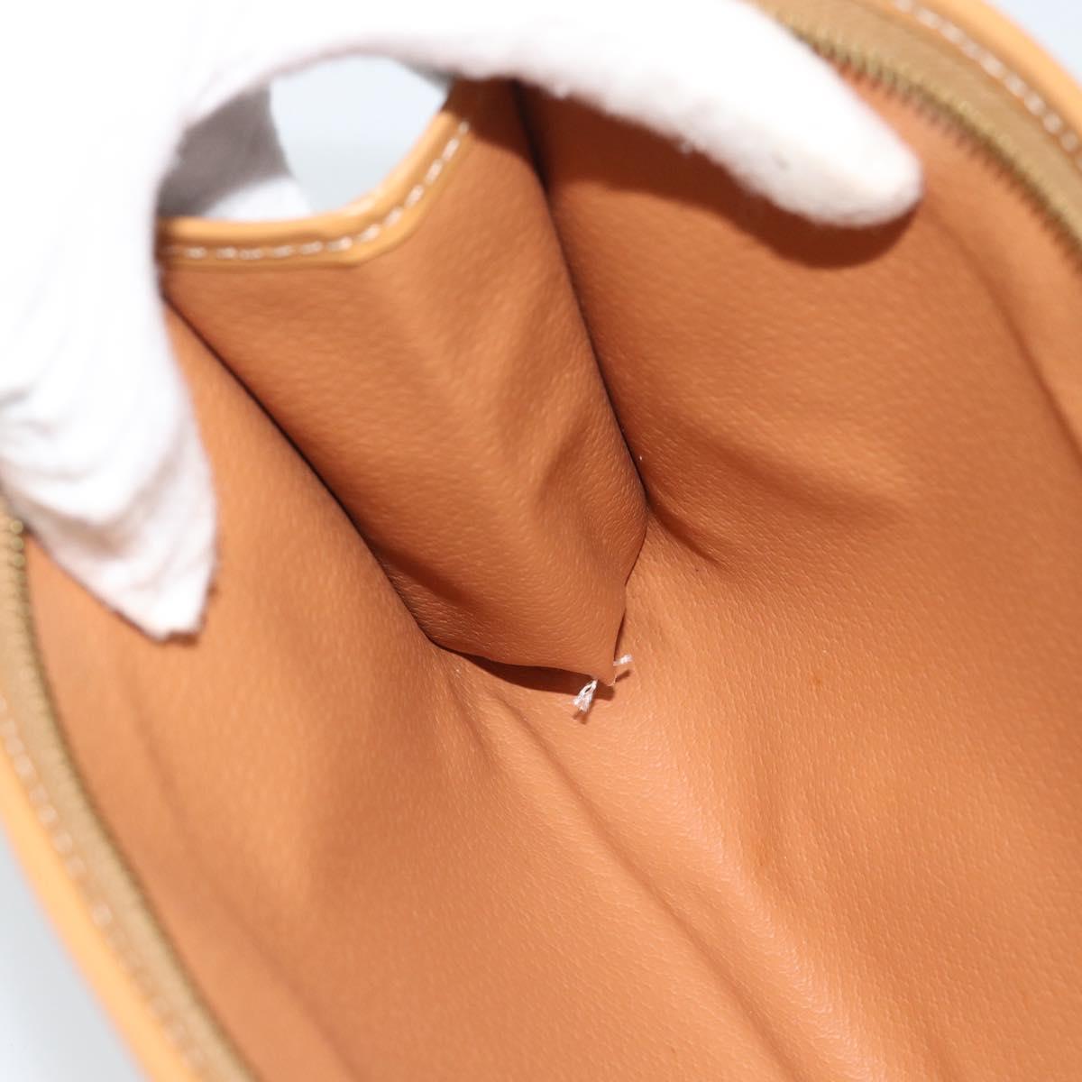 CELINE Macadam Canvas Clutch Bag PVC Leather Brown Gold Auth 193559A