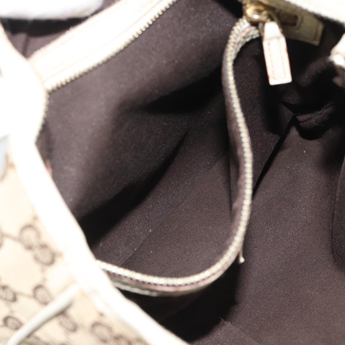 GUCCI GG Canvas Sherry Line Shoulder Bag Beige Gold 144388 Auth 193563A