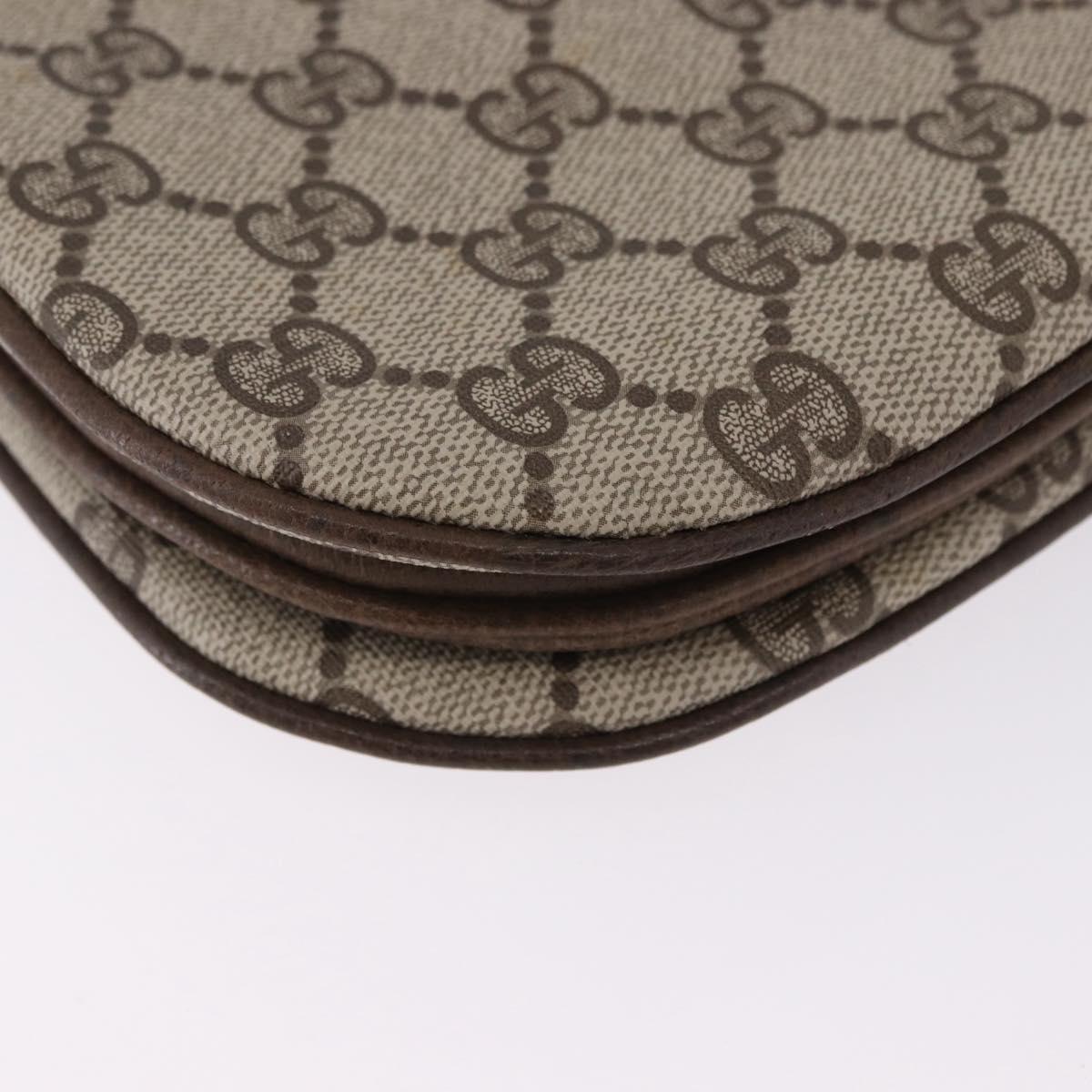 GUCCI GG Supreme Shoulder Bag PVC Beige Gold Auth 193564