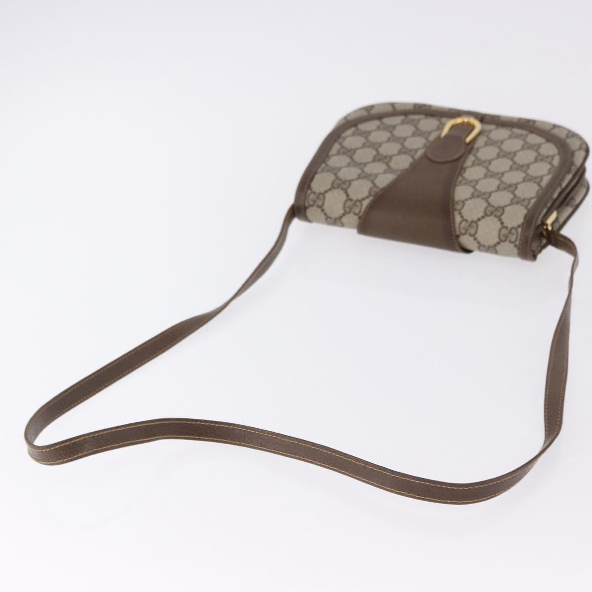 GUCCI GG Supreme Shoulder Bag PVC Beige Gold Auth 193564