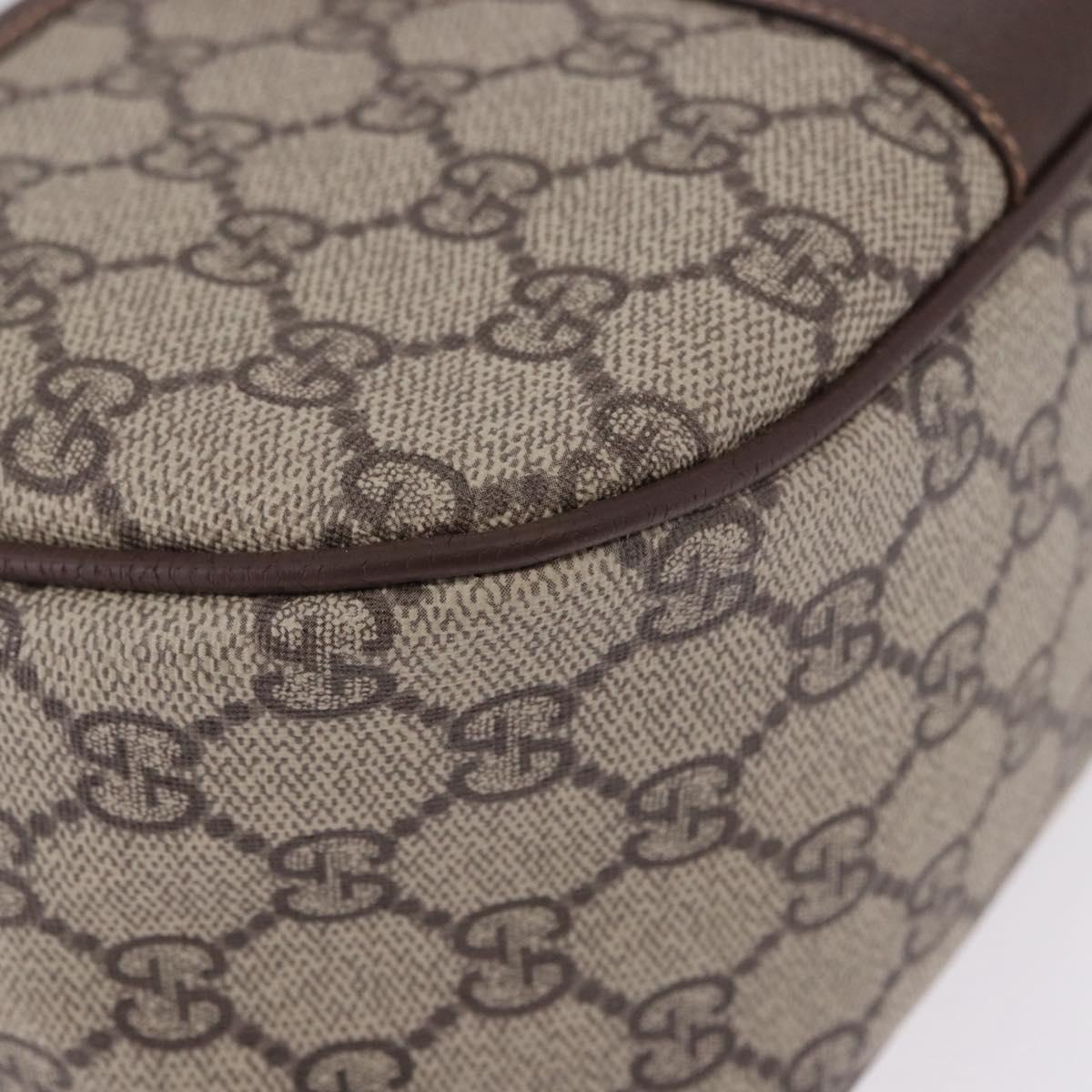 GUCCI GG Supreme Web Sherry Line Shoulder Bag PVC Beige Gold Auth 193565