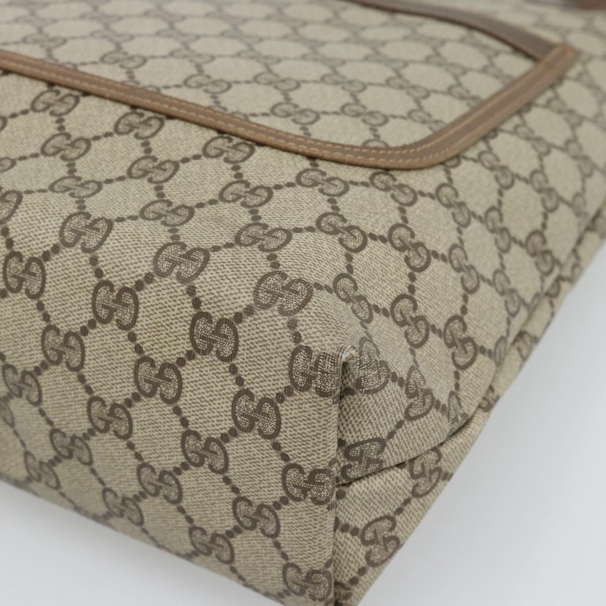 GUCCI GG Supreme Web Sherry Line Tote Bag PVC Beige 40 02 003 Auth 193566