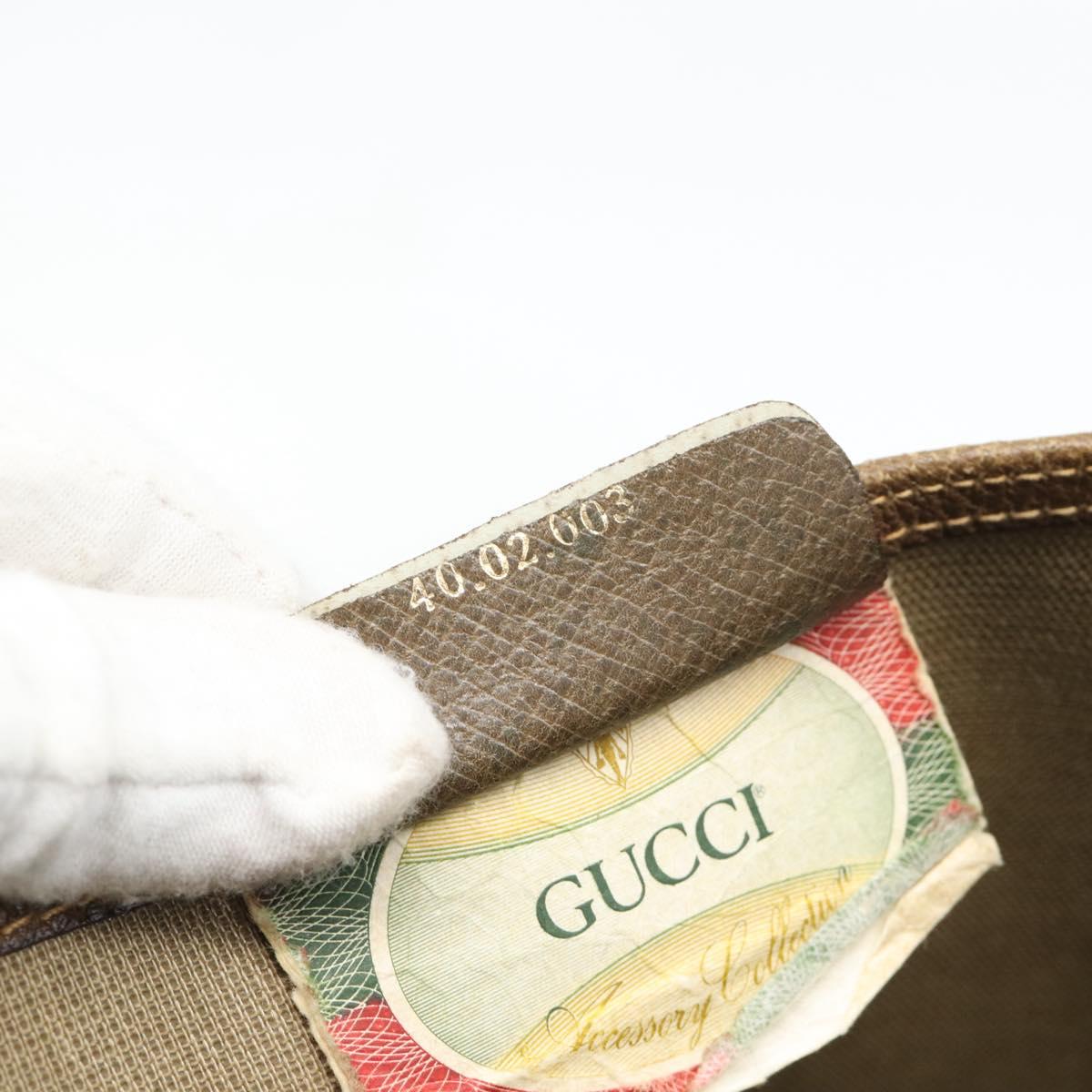 GUCCI GG Supreme Web Sherry Line Tote Bag PVC Beige 40 02 003 Auth 193566