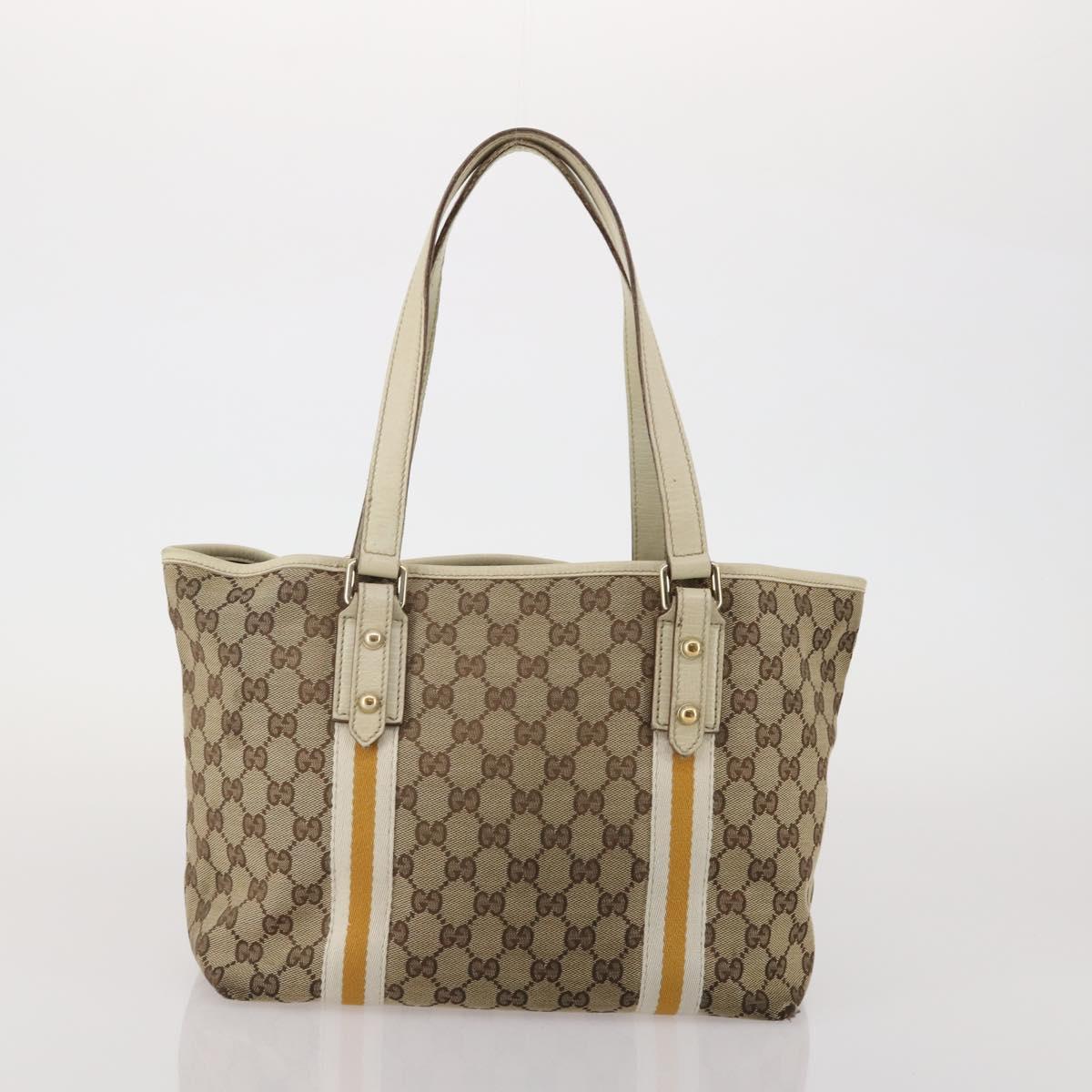 GUCCI GG Canvas Sherry Line Tote Bag 2 Set Beige Auth 193567