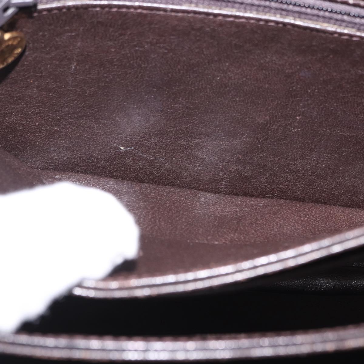 CELINE C Sulky Horse Carriage Shoulder Bag Canvas Brown Gold Auth 193569A