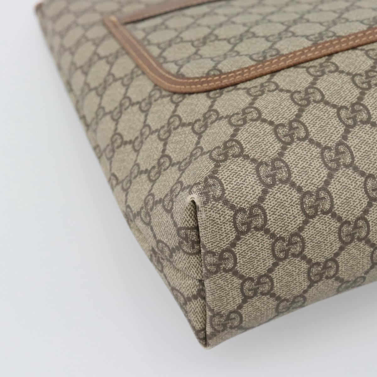 GUCCI GG Supreme Web Sherry Line Tote Bag PVC Beige Gold 002 58 6487 Auth 193572