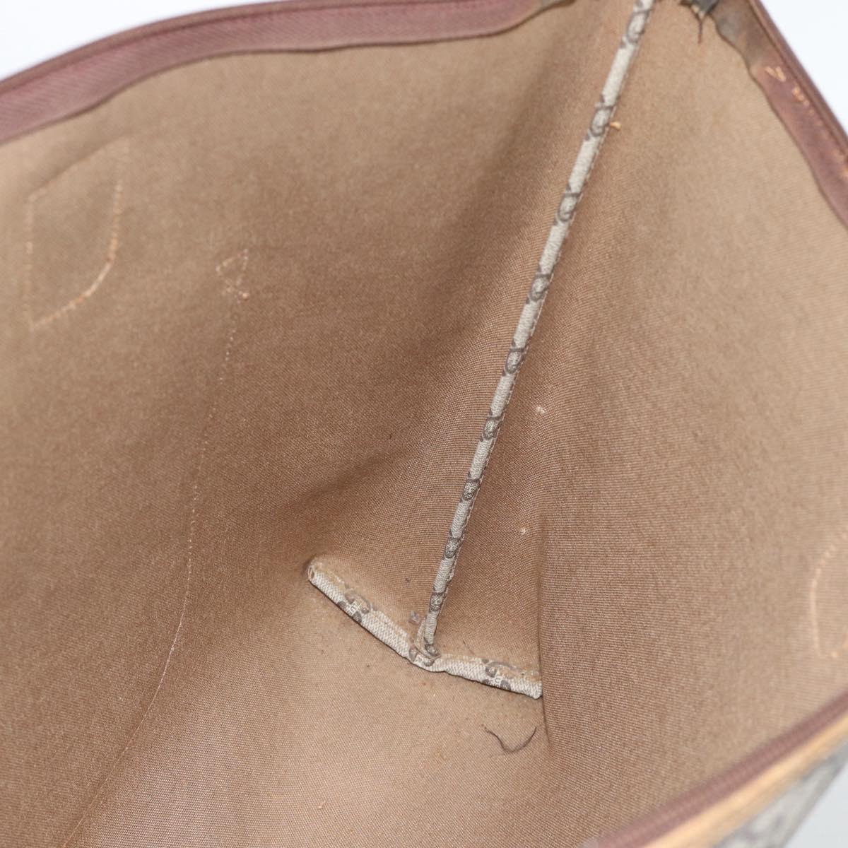 GUCCI GG Plus Supreme Web Sherry Line Tote Bag PVC Beige Gold Auth 193573