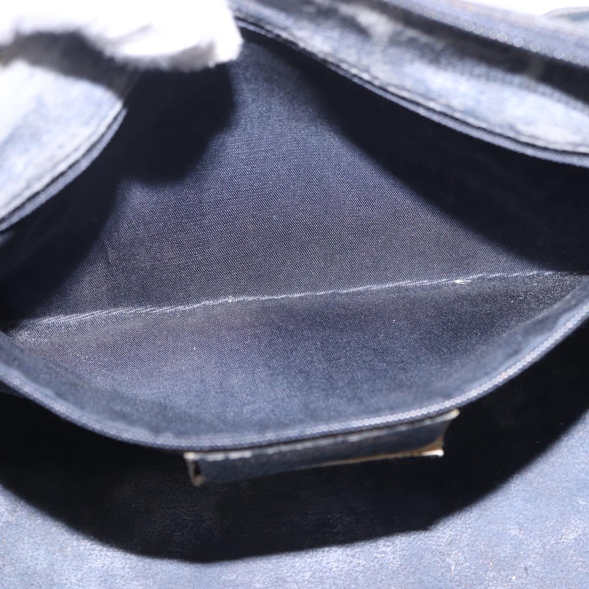 GUCCI GG Supreme Sherry Line Hand Bag PVC Navy Gold 24 02 006 Auth 193575