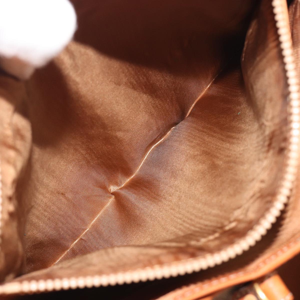 CELINE Macadam Canvas Tote Bag PVC Beige Gold Auth 193577