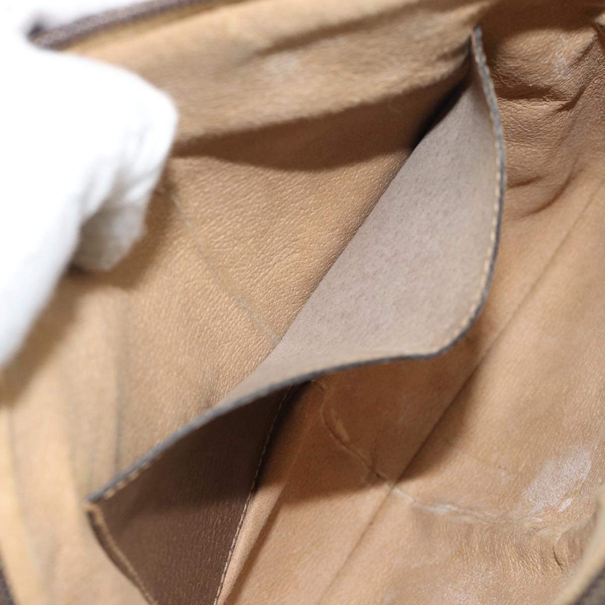 GUCCI GG Supreme Web Sherry Line Bag PVC Beige Gold 904 02 647 Auth 193581
