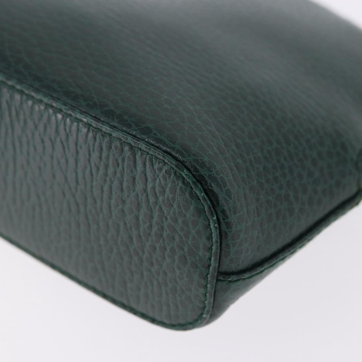 CARTIER Pouch Leather Green Gold Auth 193585V