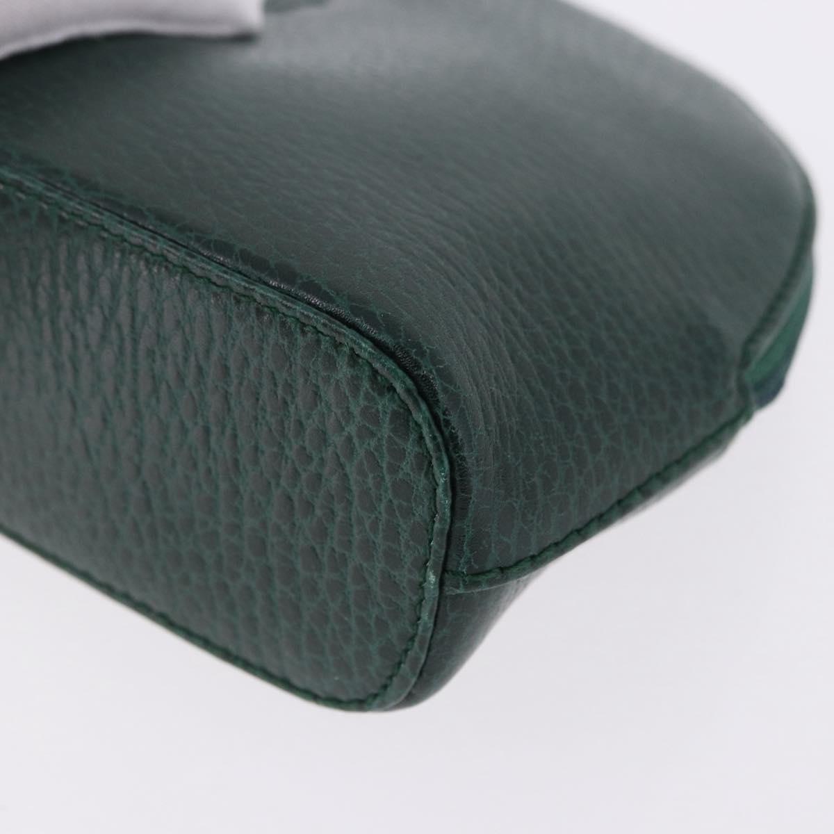 CARTIER Pouch Leather Green Gold Auth 193585V