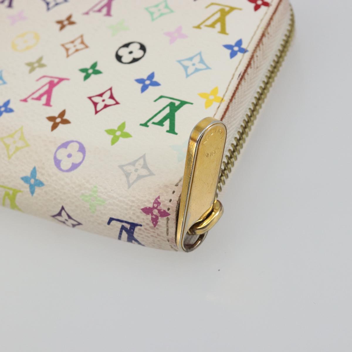 LOUIS VUITTON Monogram Multicolor Zippy Long Wallet White M60241 LV Auth 193587