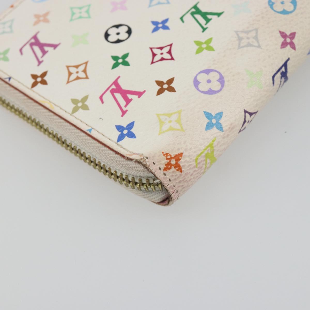 LOUIS VUITTON Monogram Multicolor Zippy Long Wallet White M60241 LV Auth 193587