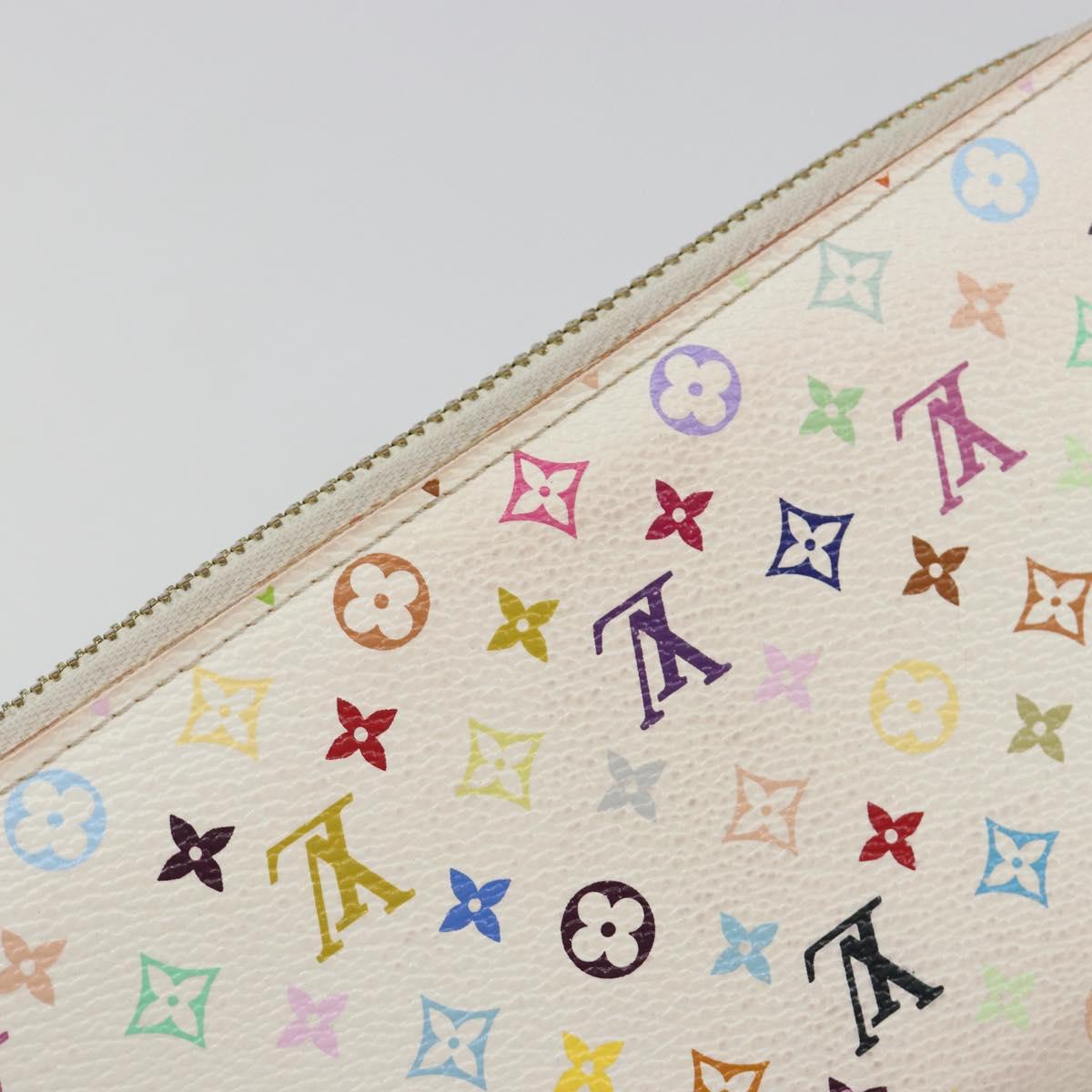 LOUIS VUITTON Monogram Multicolor Zippy Long Wallet White M60241 LV Auth 193587