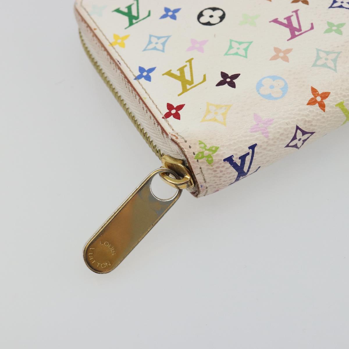 LOUIS VUITTON Monogram Multicolor Zippy Long Wallet White M60241 LV Auth 193587