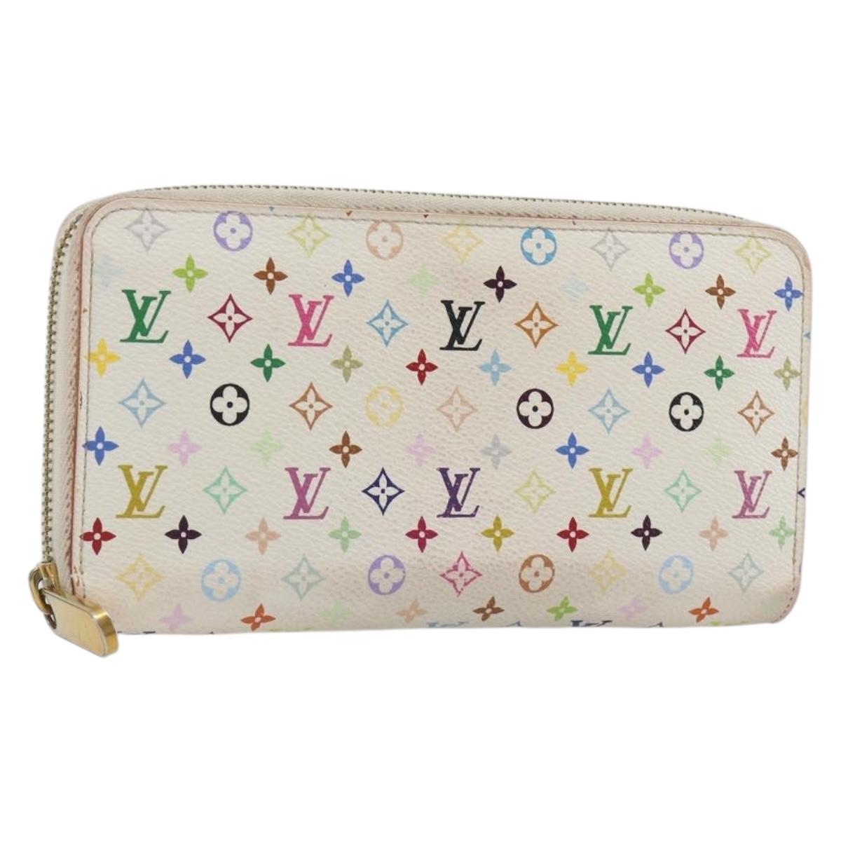 LOUIS VUITTON Monogram Multicolor Zippy Long Wallet White M60241 LV Auth 193587