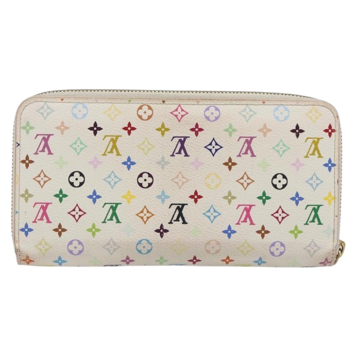 LOUIS VUITTON Monogram Multicolor Zippy Long Wallet White M60241 LV Auth 193587
