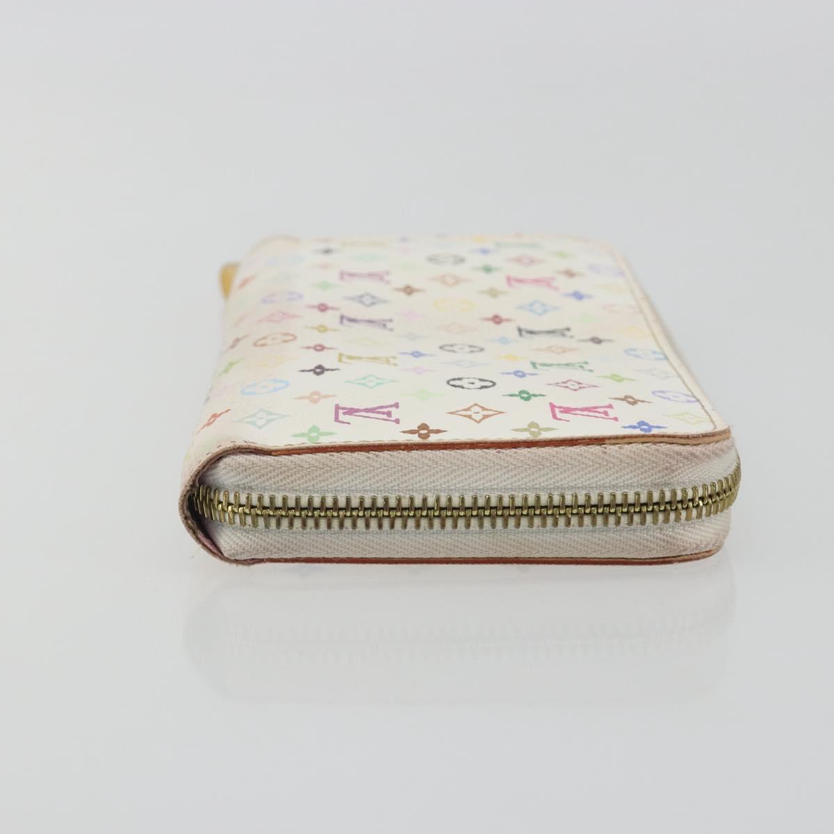 LOUIS VUITTON Monogram Multicolor Zippy Long Wallet White M60241 LV Auth 193587