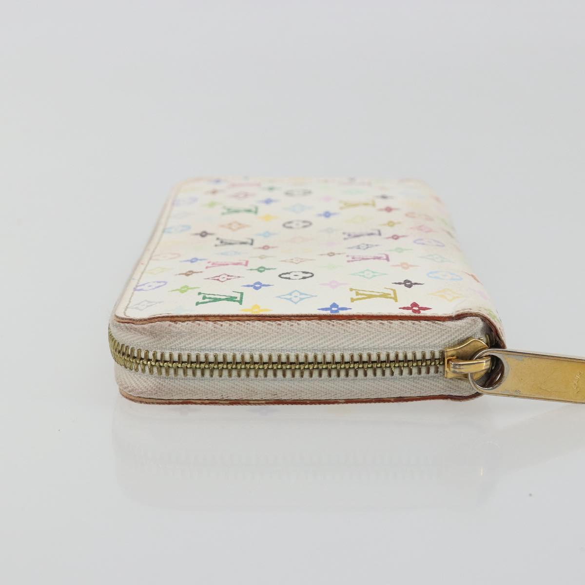 LOUIS VUITTON Monogram Multicolor Zippy Long Wallet White M60241 LV Auth 193587
