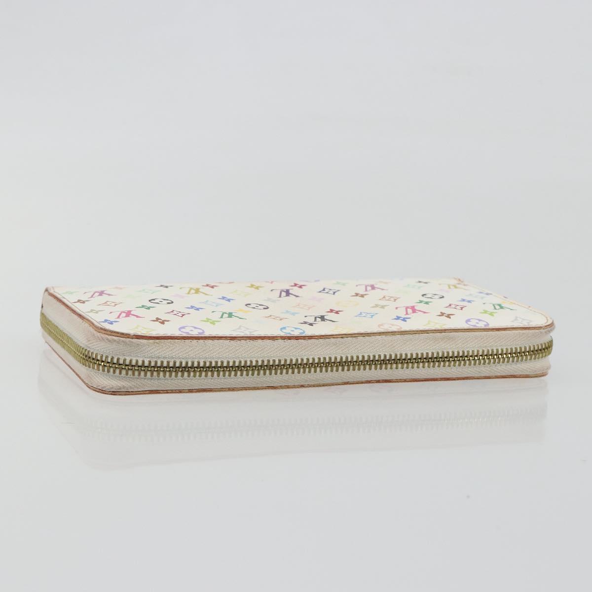 LOUIS VUITTON Monogram Multicolor Zippy Long Wallet White M60241 LV Auth 193587