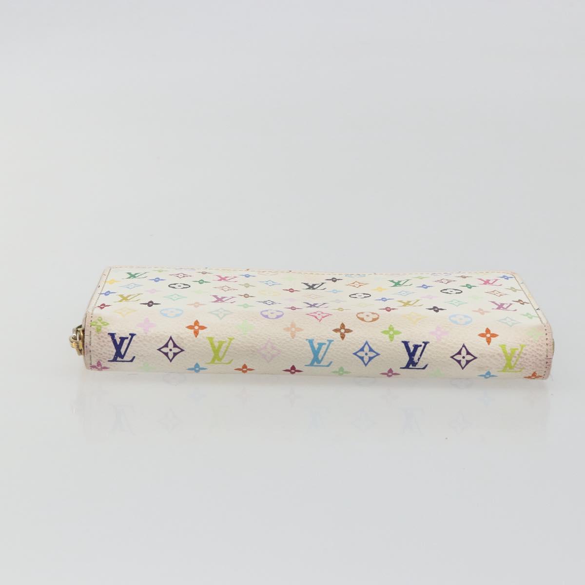 LOUIS VUITTON Monogram Multicolor Zippy Long Wallet White M60241 LV Auth 193587
